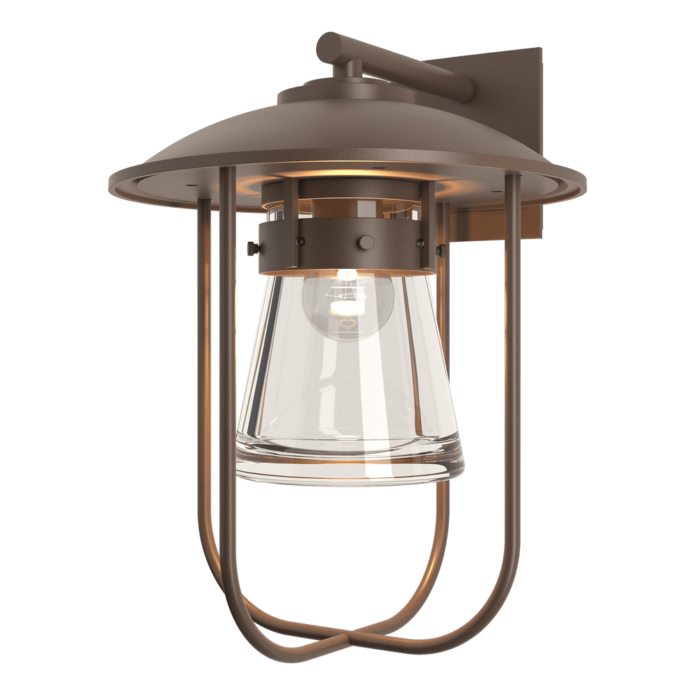 Erlenmeyer Outdoor Sconce Outdoor Wall Lights Hubbardton Forge Coastal Bronze 12.1x16.4 Clear Glass (ZM)