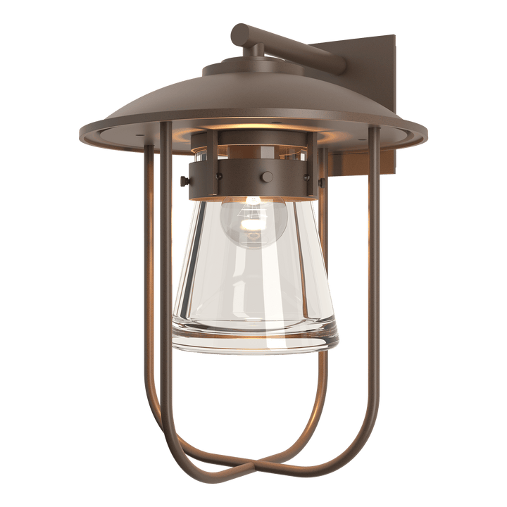 Hubbardton Forge Erlenmeyer Large Outdoor Sconce Outdoor Wall Lights Hubbardton Forge Coastal Bronze Clear Glass (ZM)