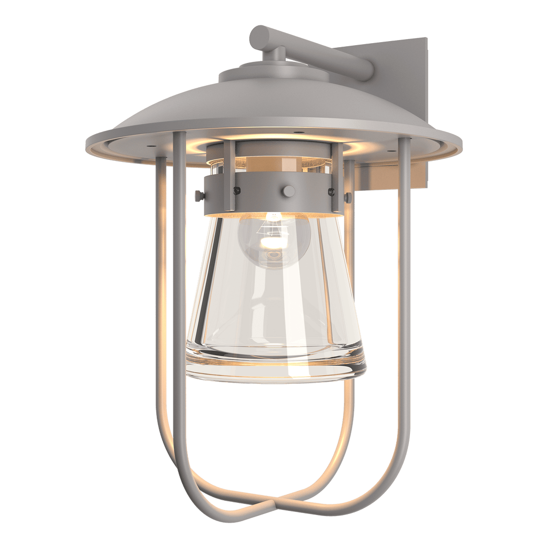 Hubbardton Forge Erlenmeyer Large Outdoor Sconce Outdoor Wall Lights Hubbardton Forge Coastal Burnished Steel Clear Glass (ZM)