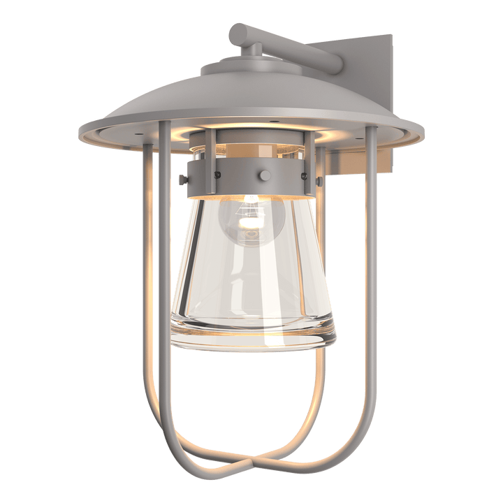 Hubbardton Forge Erlenmeyer Large Outdoor Sconce Outdoor Wall Lights Hubbardton Forge Coastal Burnished Steel Clear Glass (ZM)