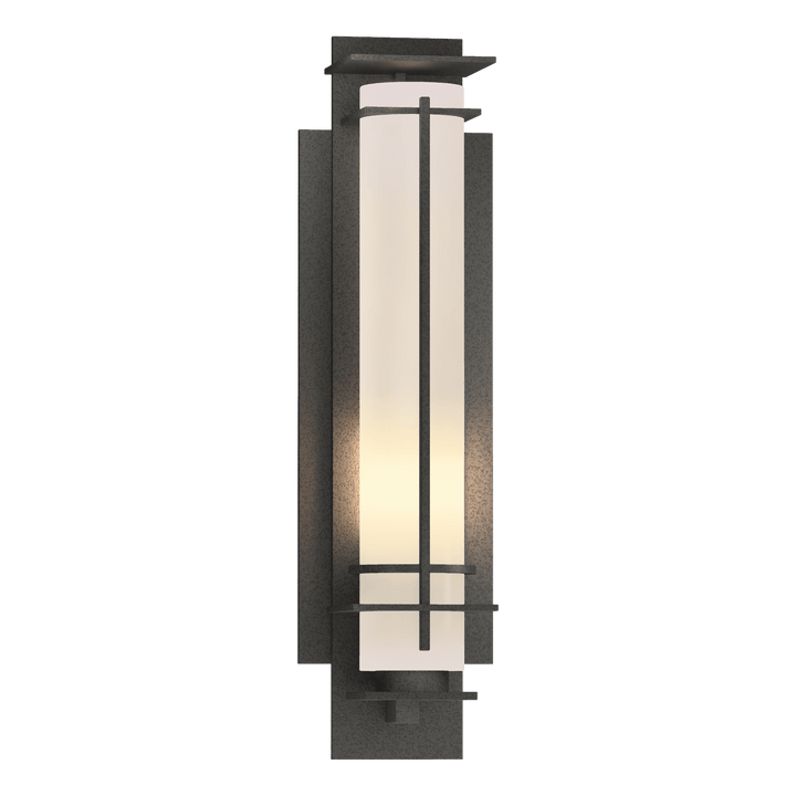 Hubbardton Forge After Hours Small Outdoor Sconce Outdoor Wall Lights Hubbardton Forge Coastal Natural Iron Opal Glass (GG) 