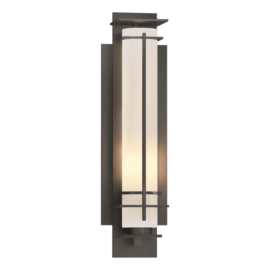 Hubbardton Forge After Hours Small Outdoor Sconce Outdoor Wall Lights Hubbardton Forge Coastal Dark Smoke Opal Glass (GG) 