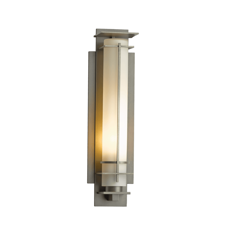 Hubbardton Forge After Hours Small Outdoor Sconce Outdoor Wall Lights Hubbardton Forge Coastal Burnished Steel Opal Glass (GG) 