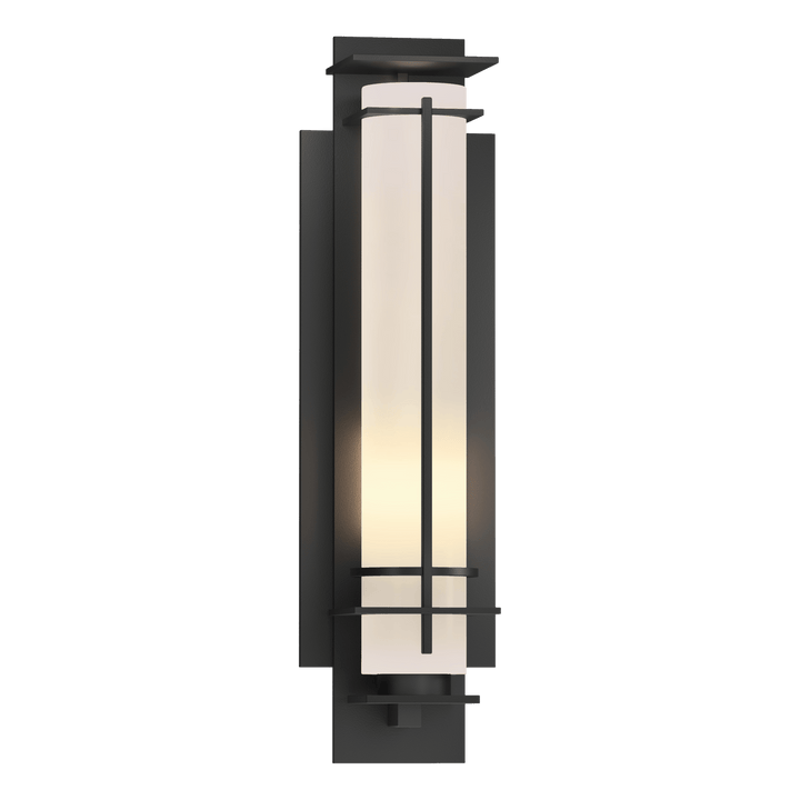 Hubbardton Forge After Hours Small Outdoor Sconce Outdoor Wall Lights Hubbardton Forge Coastal Black Opal Glass (GG) 