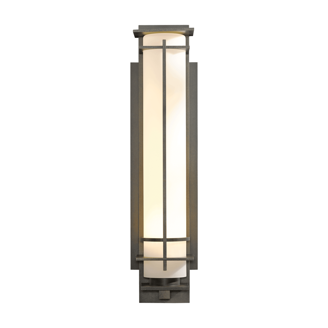 Hubbardton Forge After Hours Large Outdoor Sconce Outdoor Wall Lights Hubbardton Forge Coastal Dark Smoke Opal Glass (GG) 