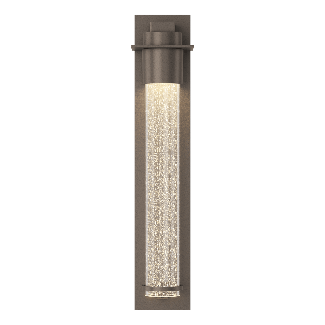 Hubbardton Forge Airis Medium Dark Sky Friendly Outdoor Sconce Outdoor Wall Lights Hubbardton Forge Coastal Dark Smoke Seeded Clear Glass (II) 