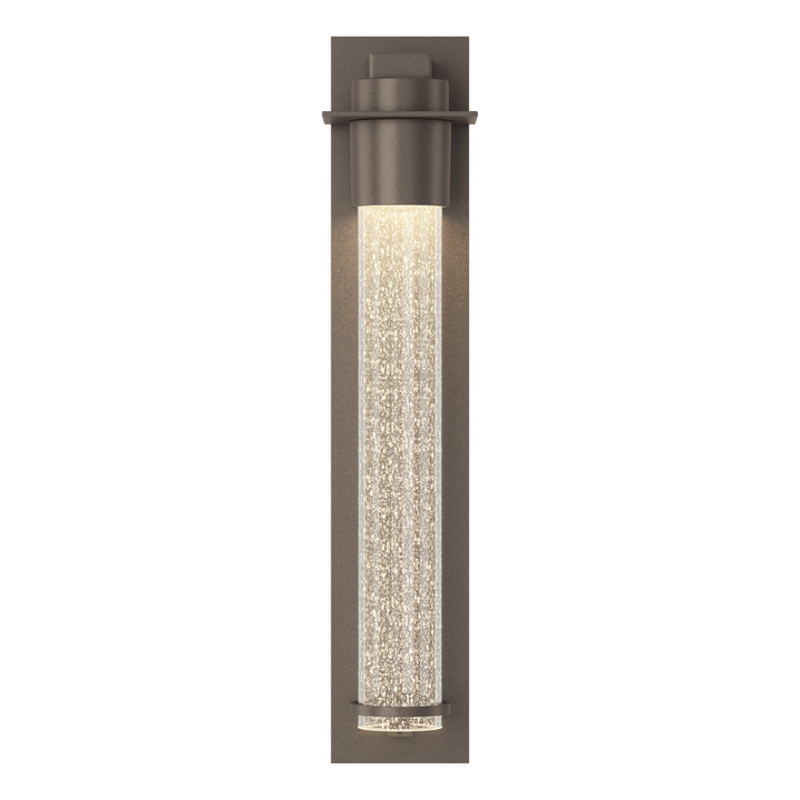 Hubbardton Forge Airis Medium Dark Sky Friendly Outdoor Sconce Outdoor Wall Lights Hubbardton Forge Coastal Dark Smoke Seeded Clear Glass (II) 