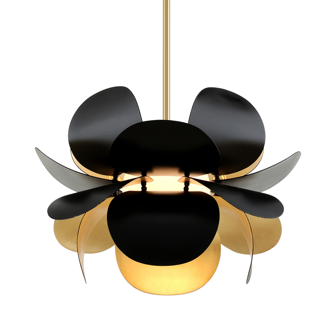 Corbett Lighting Ginger Chandelier Chandeliers Corbett Gold Leaf/soft Black Combo 17.75x12 