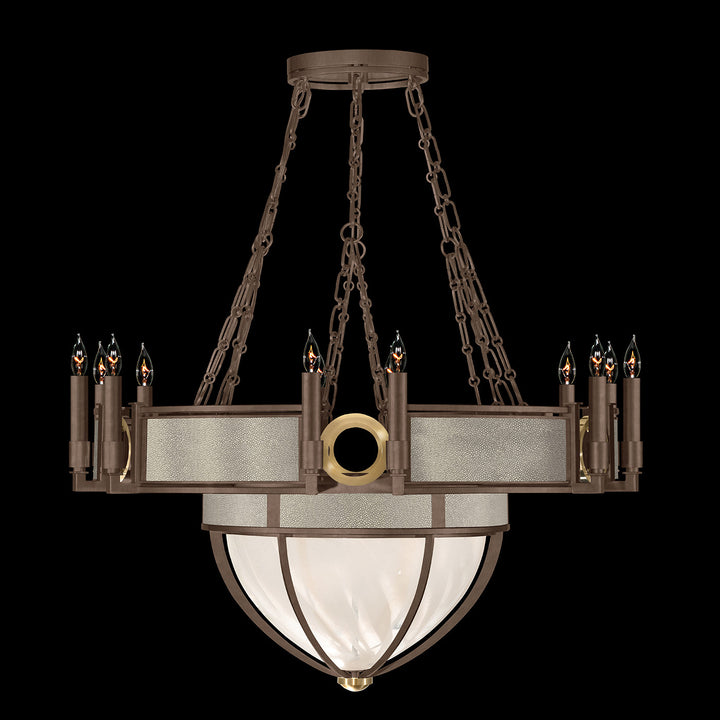 Fine Art Handcrafted Lighting Mirage 35.75"W Round Chandelier 100037 in Standard Bronze, Brass, Coco (100037-212)