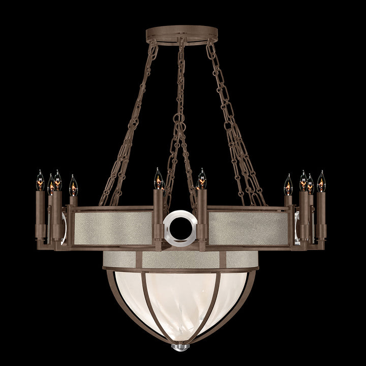 Fine Art Handcrafted Lighting Mirage 35.75"W Round Chandelier 100037 in Standard Bronze, Nickel, Coco (100037-222)