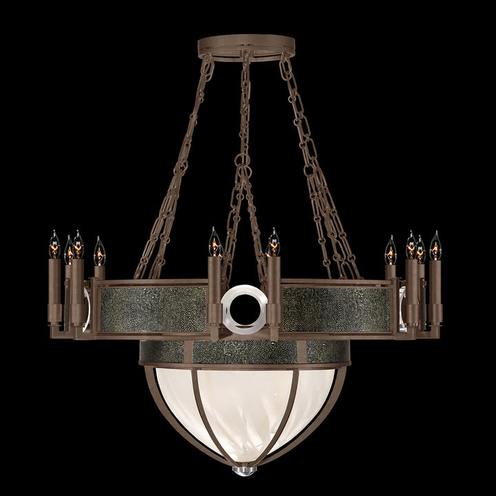 Fine Art Handcrafted Lighting Mirage 35.75"W Round Chandelier 100037 in Standard Bronze, Nickel, Black Knight (100037-223)