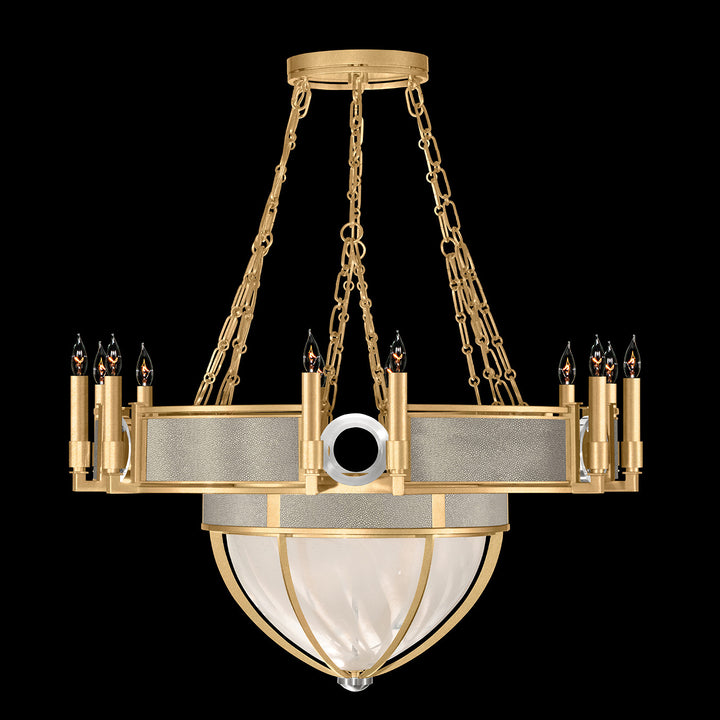 Fine Art Handcrafted Lighting Mirage 35.75"W Round Chandelier 100037 in Standard Gold Leaf, Nickel, Coco (100037-322)