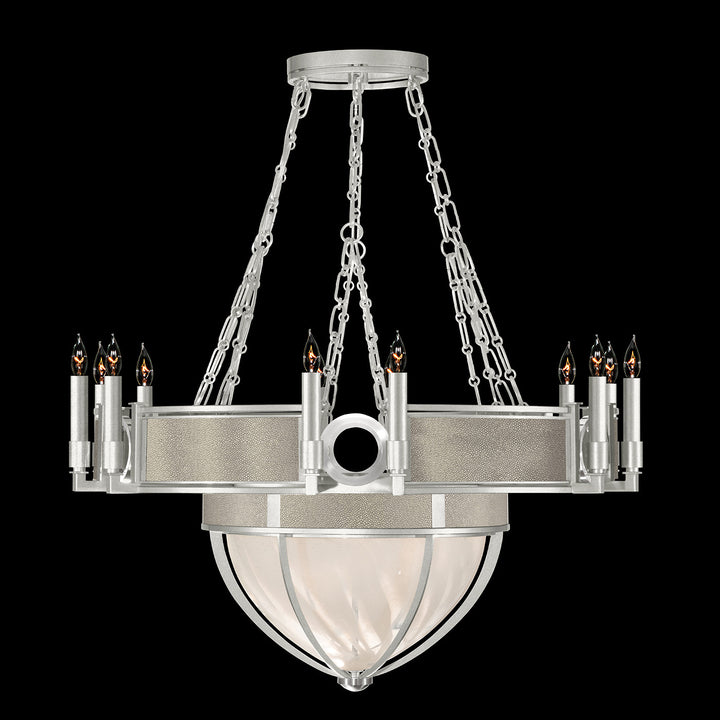 Fine Art Handcrafted Lighting Mirage 35.75"W Round Chandelier 100037 in Standard Silver Leaf, Nickel, Coco (100037-422)
