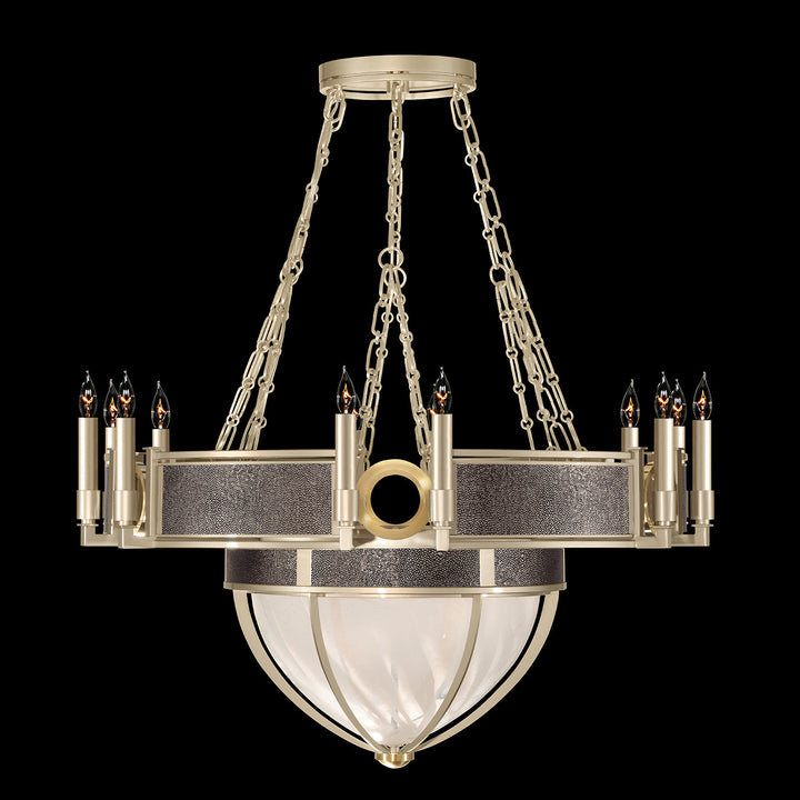 Fine Art Handcrafted Lighting Mirage 35.75"W Round Chandelier 100037 in Champagne, Brass, Pebble (100037-611)