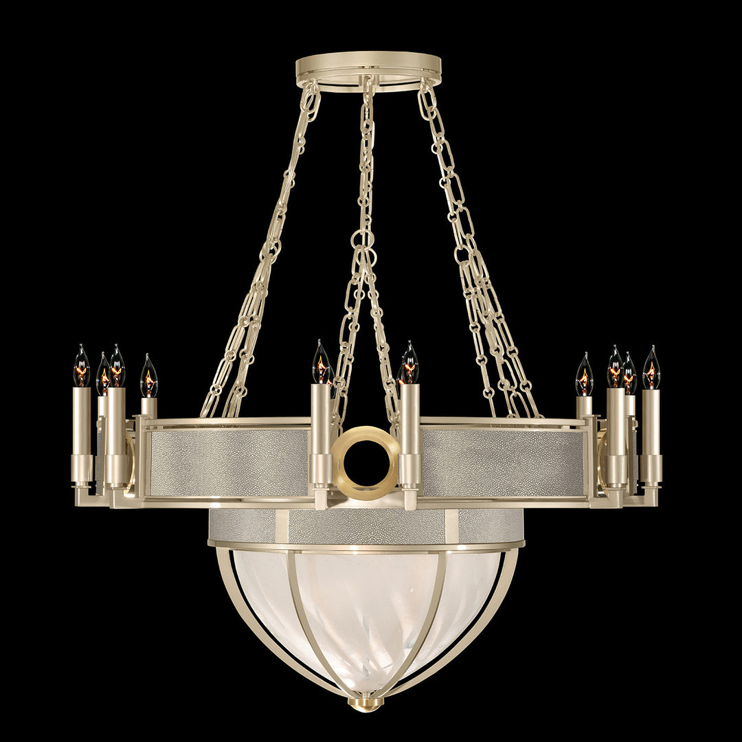 Fine Art Handcrafted Lighting Mirage 35.75"W Round Chandelier 100037 in Champagne, Brass, Coco (100037-612)