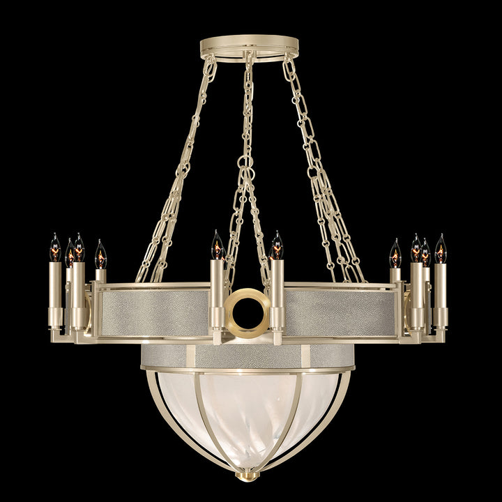 Fine Art Handcrafted Lighting Mirage 35.75"W Round Chandelier 100037 in Champagne, Brass, Coco (100037-612)