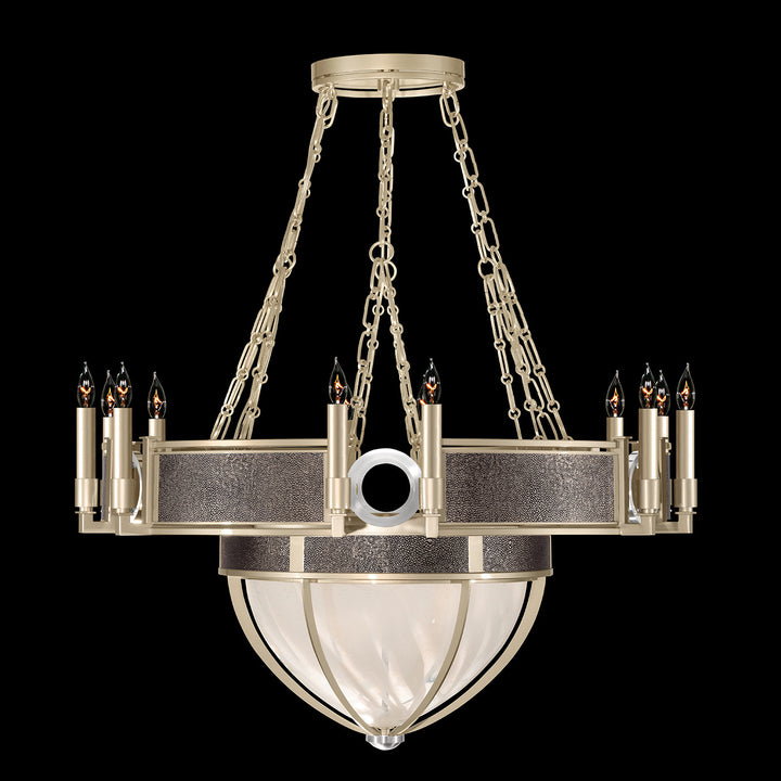Fine Art Handcrafted Lighting Mirage 35.75"W Round Chandelier 100037 in Champagne, Nickel, Pebble (100037-621)