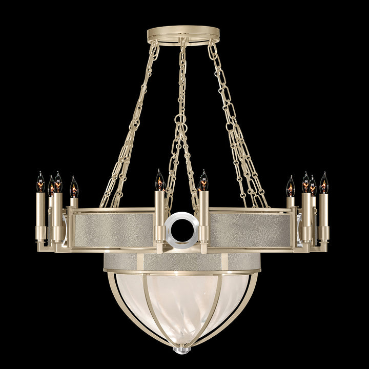 Fine Art Handcrafted Lighting Mirage 35.75"W Round Chandelier 100037 in Champagne, Nickel, Coco (100037-622)