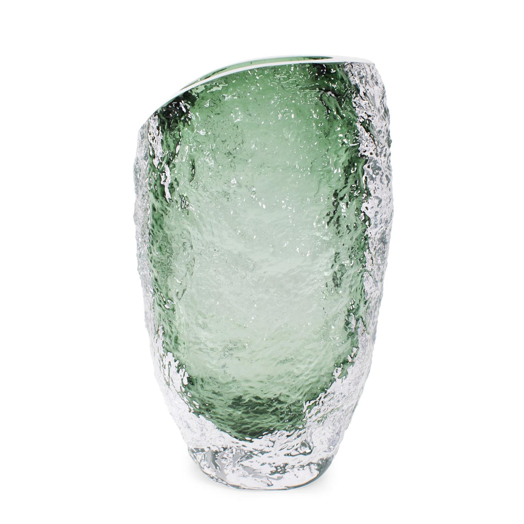Howard Elliott Emerald Crystalized Glass Vase