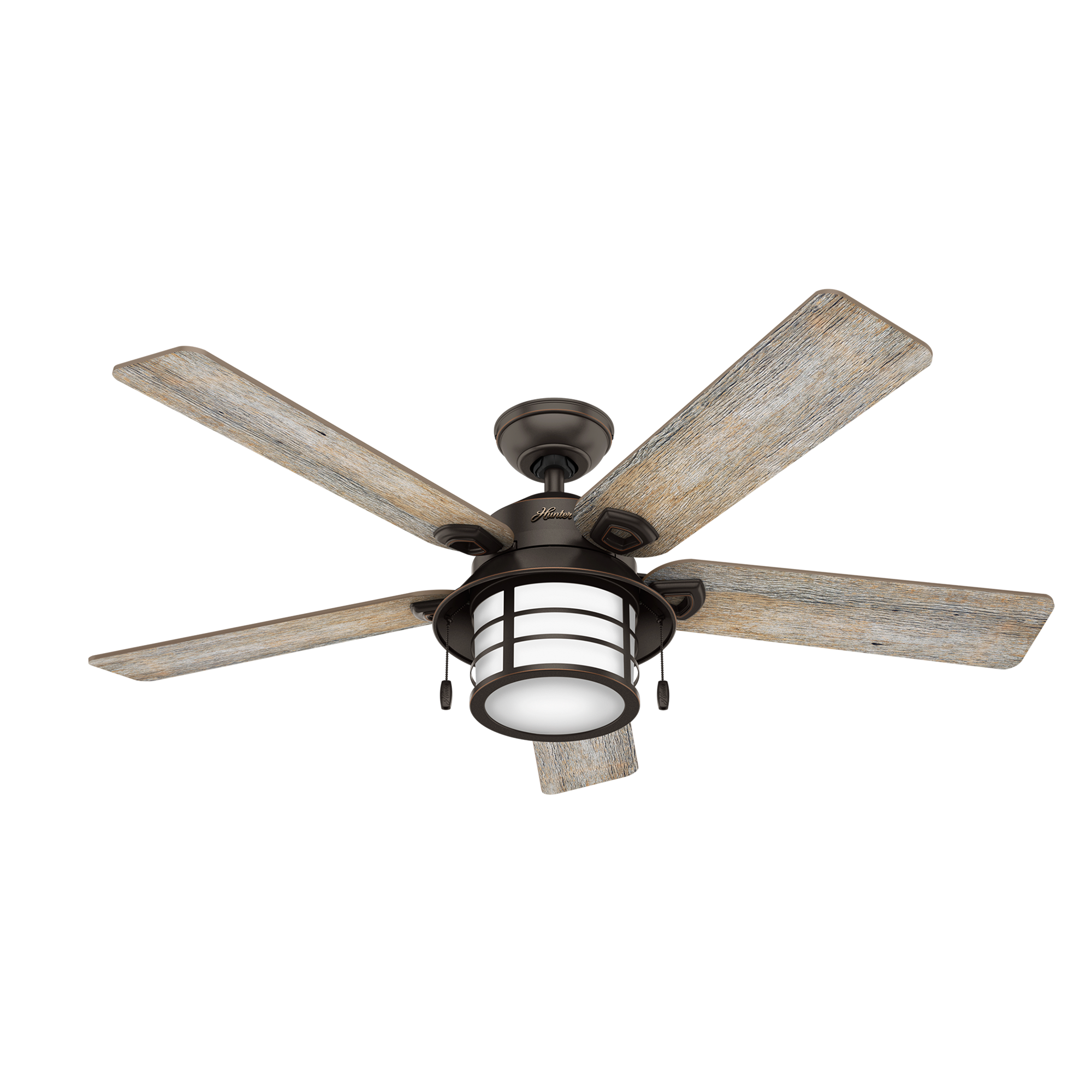 Hunter 54 inch Key Biscayne Damp Rated Ceiling Fan with LED Light Kit and Pull Chain Ceiling Fan Hunter   