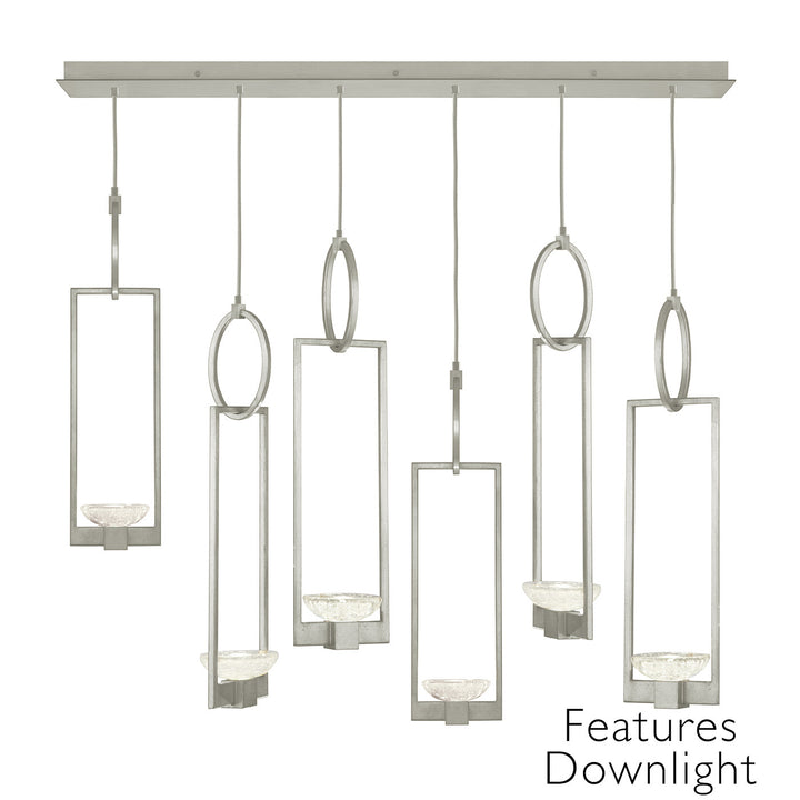 Fine Art Handcrafted Lighting Delphi 48"W Rectangular Pendant in Standard Silver Leaf, Downlight (893140-11ST)
