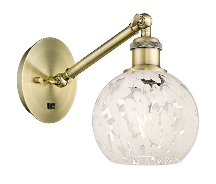 Innovations Lighting White Mouchette 6" Sconce - Antique Brass Wall Sconces Innovations Lighting   