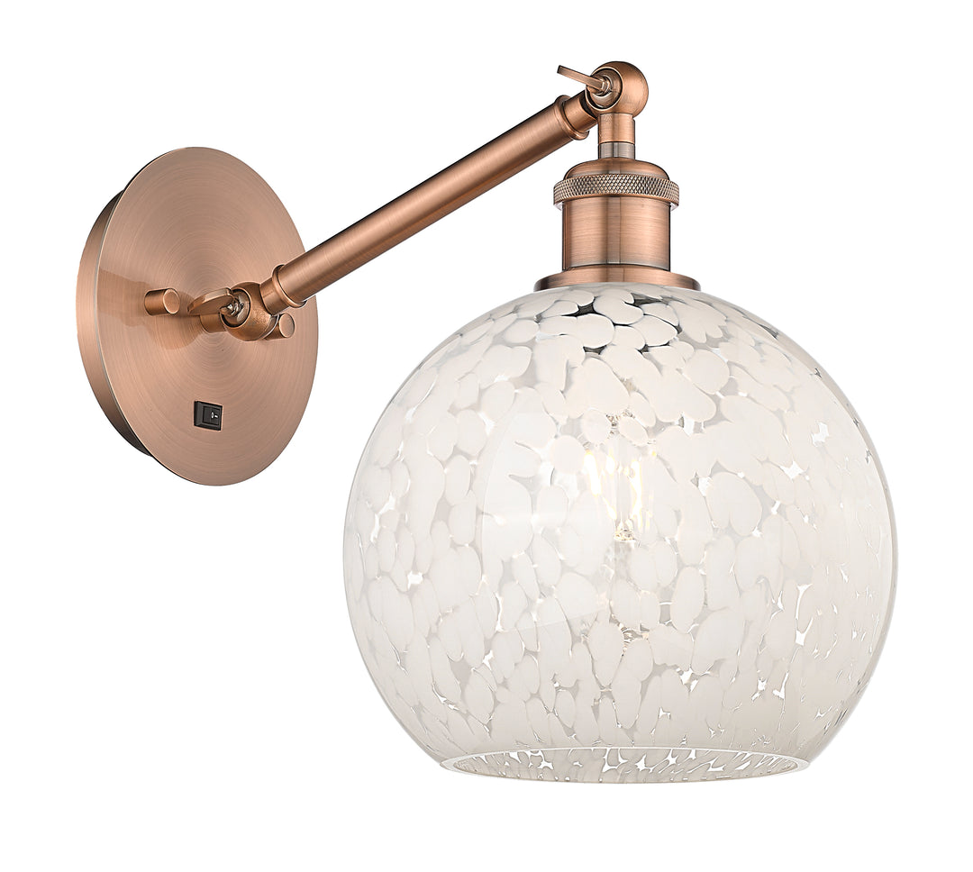 Innovations Lighting White Mouchette 8" Sconce - Antique Copper Wall Sconces Innovations Lighting   