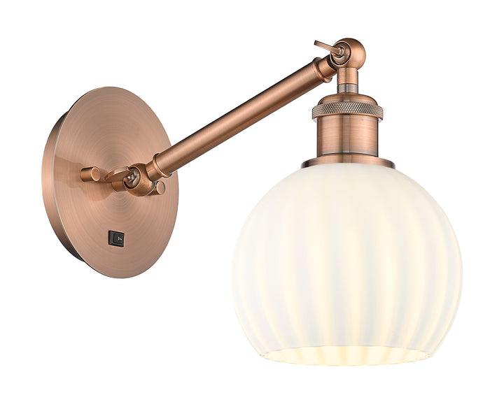 Innovations Lighting White Venetian 6" Sconce - Antique Copper Wall Sconces Innovations Lighting   