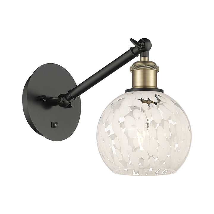 Innovations Lighting White Mouchette 6" Sconce - Black Antique Brass Wall Sconces Innovations Lighting   