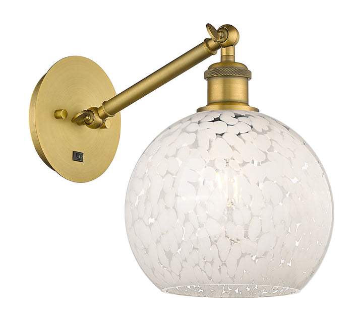 Innovations Lighting White Mouchette 8" Sconce - Brushed Brass