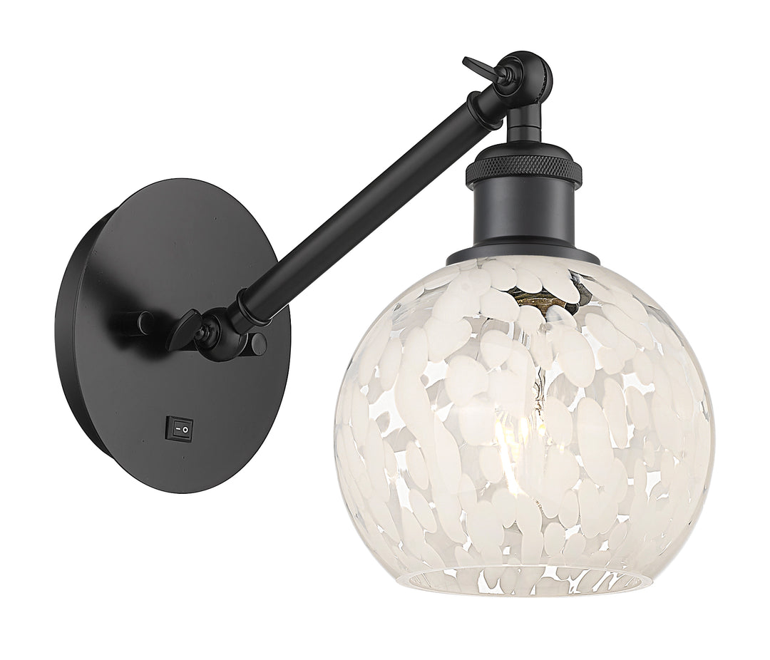 Innovations Lighting White Mouchette 6" Sconce - Matte Black Wall Sconces Innovations Lighting   