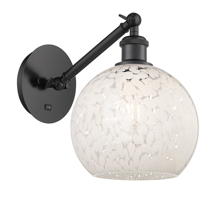 Innovations Lighting White Mouchette 8" Sconce - Matte Black Wall Sconces Innovations Lighting   