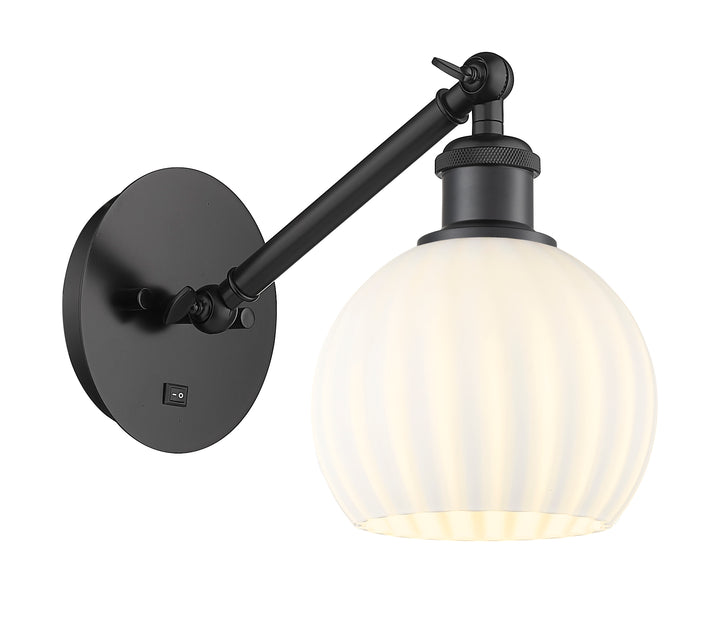 Innovations Lighting White Venetian 6" Sconce - Matte Black Wall Sconces Innovations Lighting   