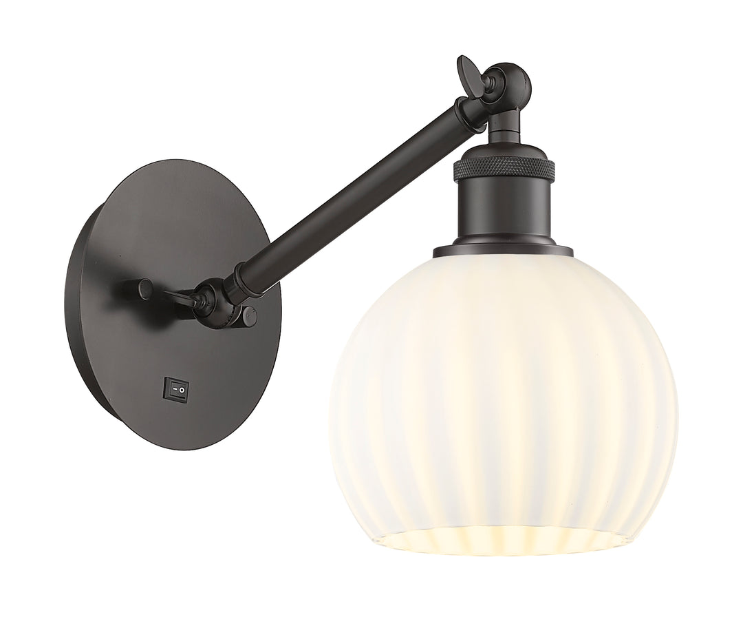 Innovations Lighting White Venetian 6" Sconce - Oil Rubbed Bronze Wall Sconces Innovations Lighting   