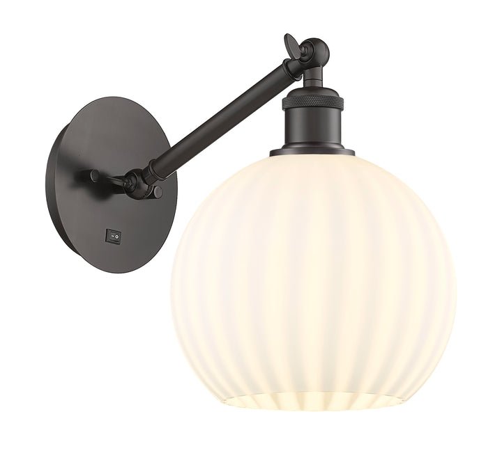 Innovations Lighting White Venetian 8" Sconce - Oil Rubbed Bronze Wall Sconces Innovations Lighting   