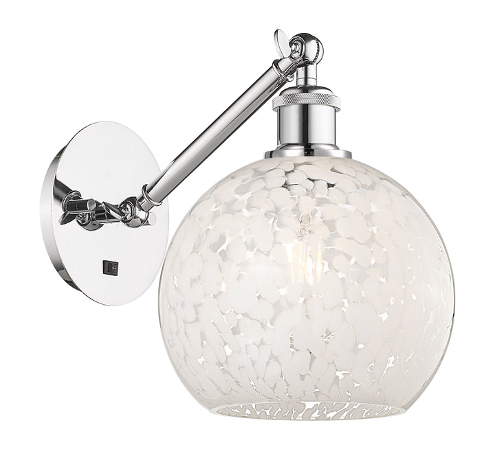 Innovations Lighting White Mouchette 8" Sconce - Polished Chrome Wall Sconces Innovations Lighting   