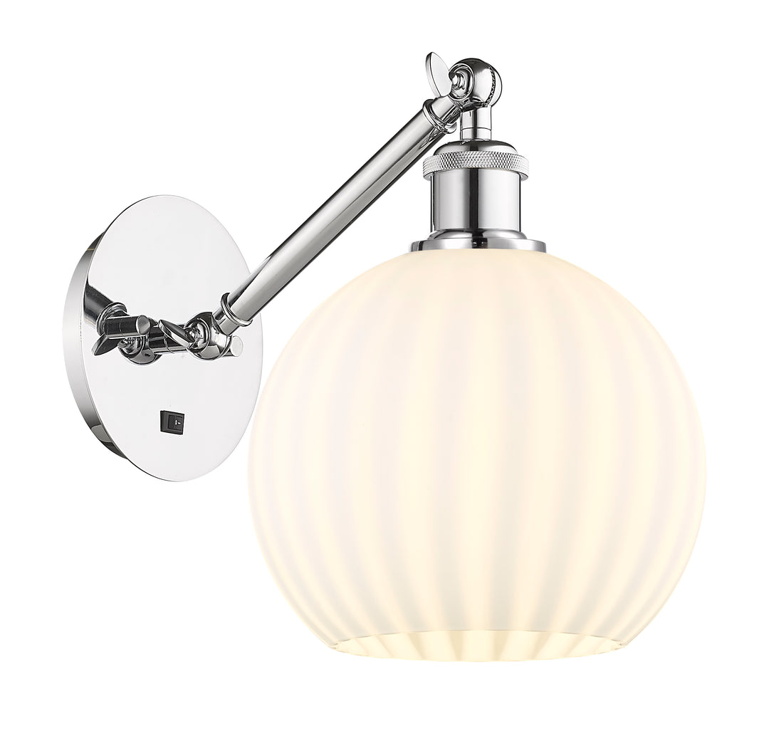 Innovations Lighting White Venetian 8" Sconce - Polished Chrome Wall Sconces Innovations Lighting   