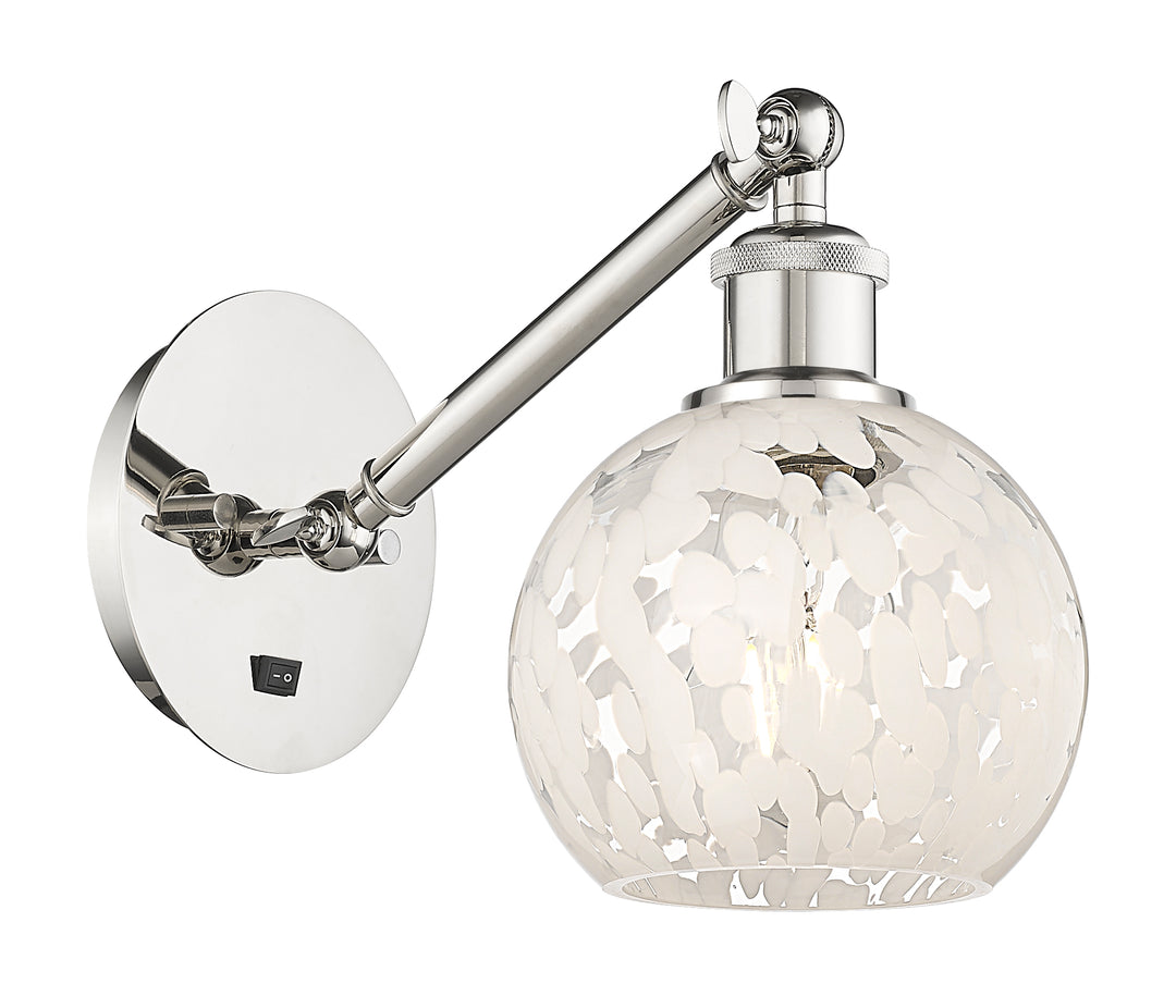 Innovations Lighting White Mouchette 6" Sconce - Polished Nickel Wall Sconces Innovations Lighting   