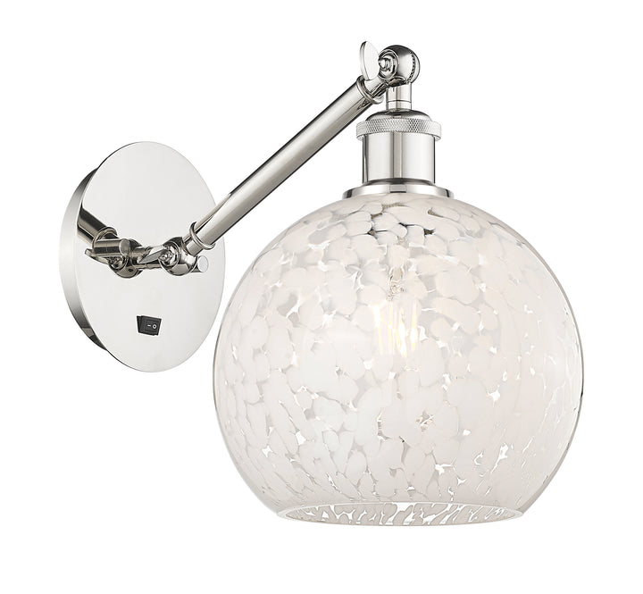 Innovations Lighting White Mouchette 8" Sconce - Polished Nickel