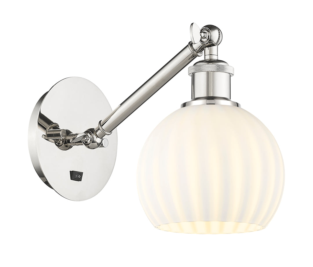 Innovations Lighting White Venetian 6" Sconce - Polished Nickel Wall Sconces Innovations Lighting   