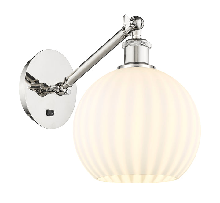 Innovations Lighting White Venetian 8" Sconce - Polished Nickel Wall Sconces Innovations Lighting   