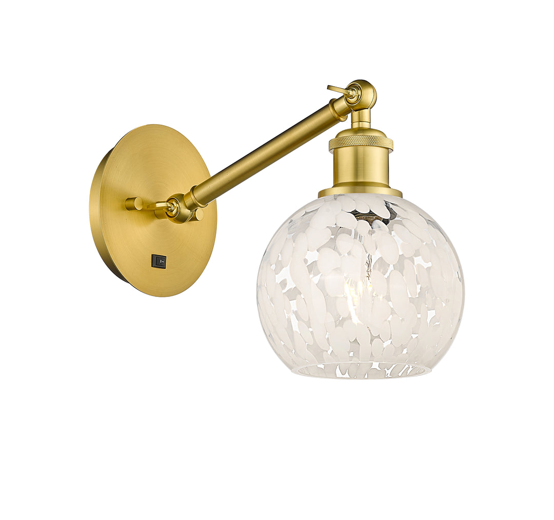 Innovations Lighting White Mouchette 6" Sconce - Satin Gold Wall Sconces Innovations Lighting   