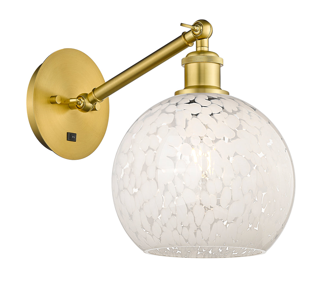 Innovations Lighting White Mouchette 8" Sconce - Satin Gold Wall Sconces Innovations Lighting   