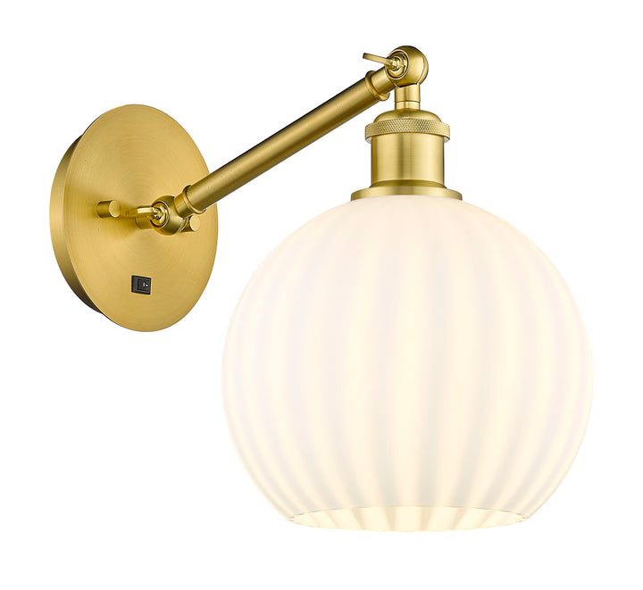 Innovations Lighting White Venetian 8" Sconce - Satin Gold Wall Sconces Innovations Lighting   