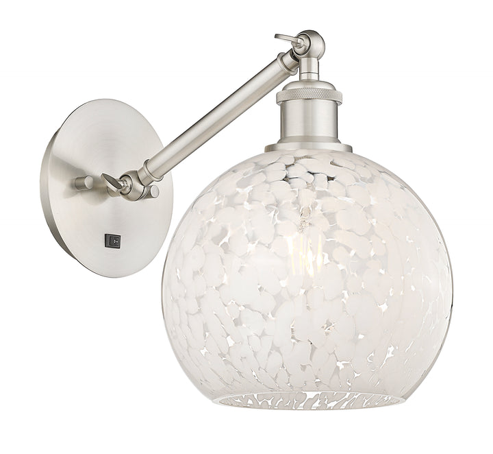Innovations Lighting White Mouchette 8" Sconce - Brushed Satin Nickel