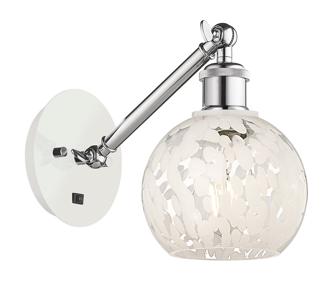 Innovations Lighting White Mouchette 6" Sconce - White Polished Chrome Wall Sconces Innovations Lighting   