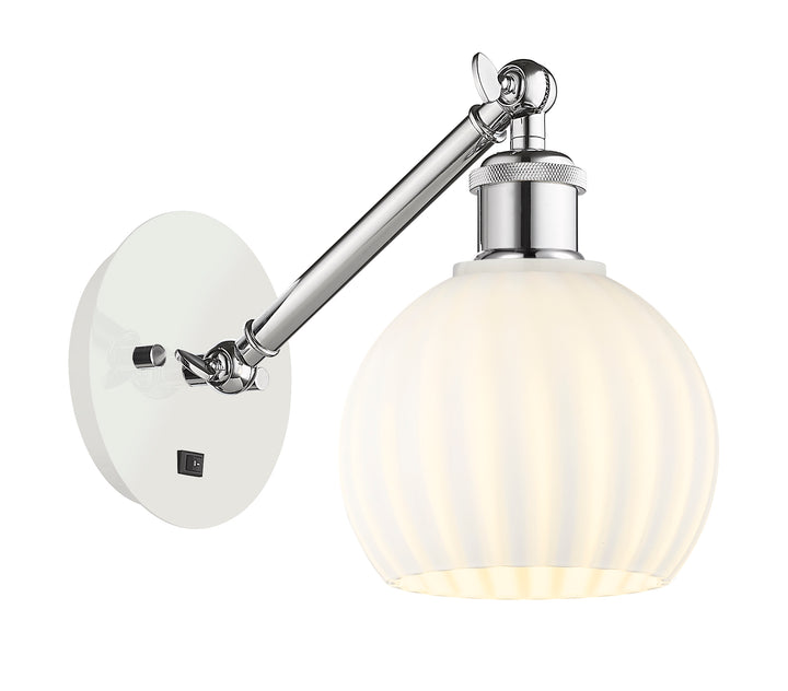 Innovations Lighting White Venetian 6" Sconce - White Polished Chrome Wall Sconces Innovations Lighting   