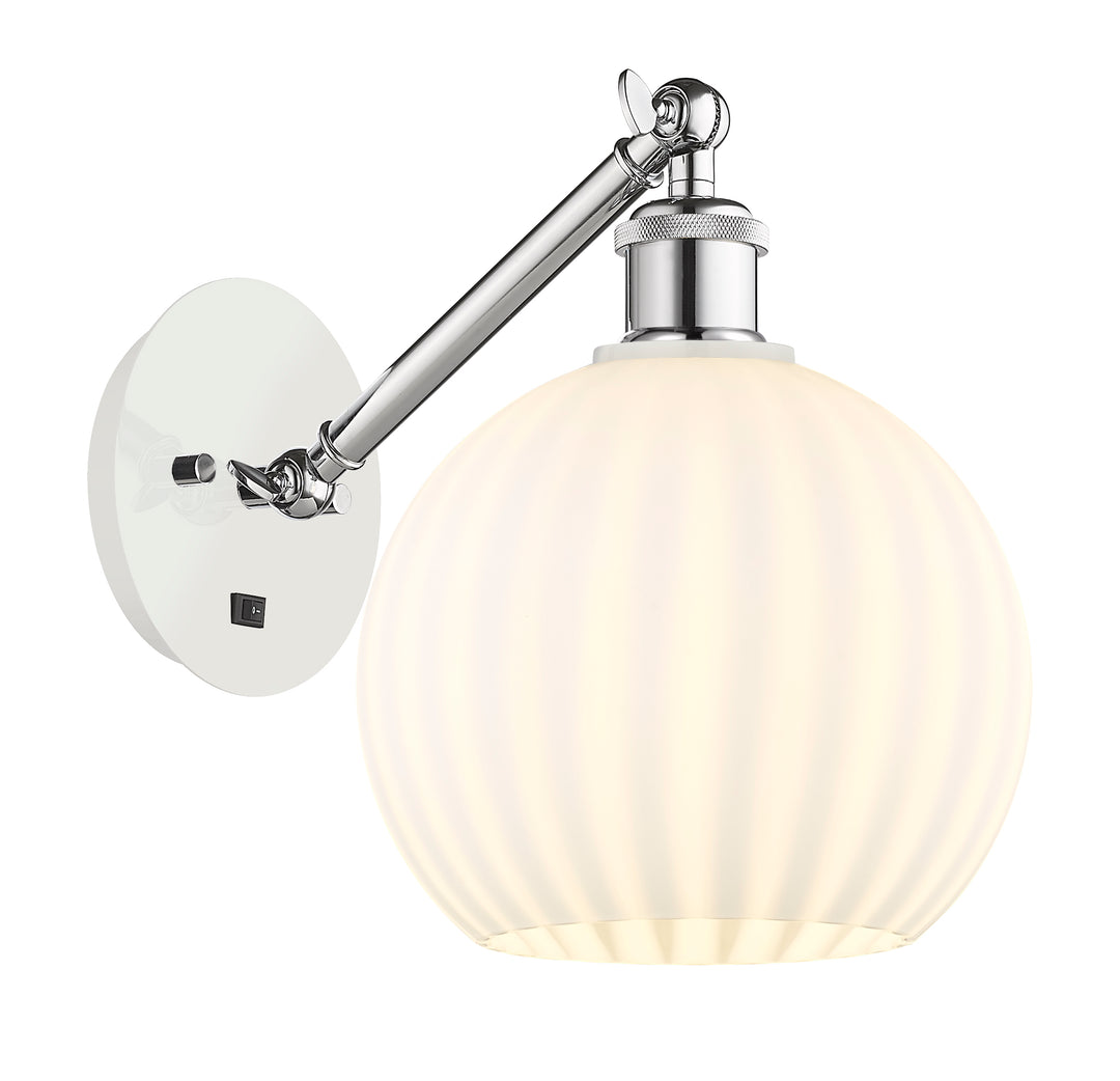 Innovations Lighting White Venetian 8" Sconce - White Polished Chrome Wall Sconces Innovations Lighting White Venetian ; Glass Type: White  