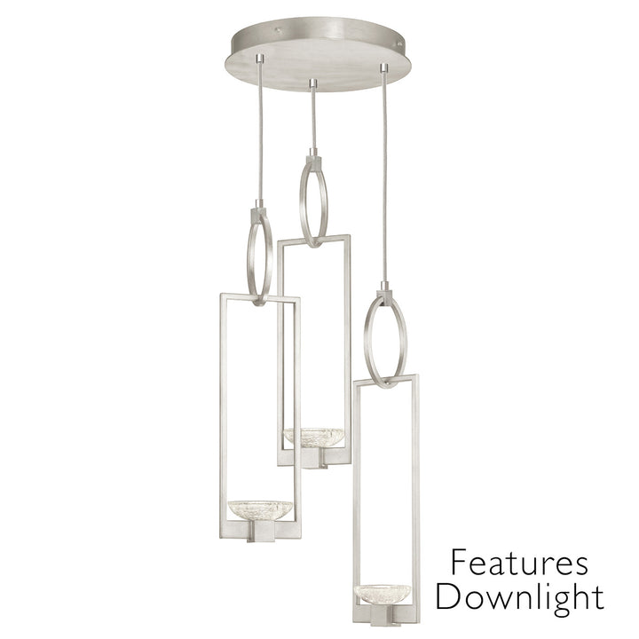Fine Art Handcrafted Lighting Delphi 18.75"W Round Pendant in Standard Silver Leaf, Downlight (892940-11ST)