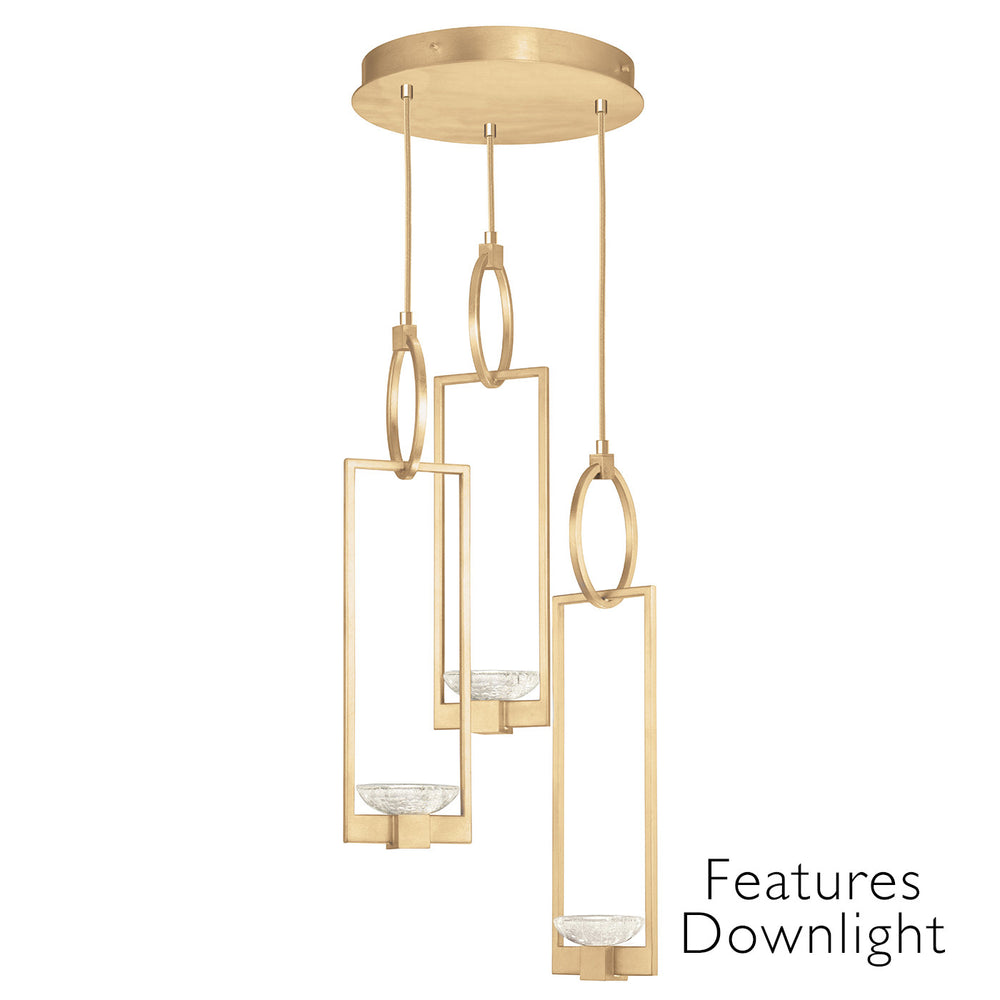 Fine Art Handcrafted Lighting Delphi 18.75"W Round Pendant in Standard Gold Leaf, Downlight (892940-21ST)
